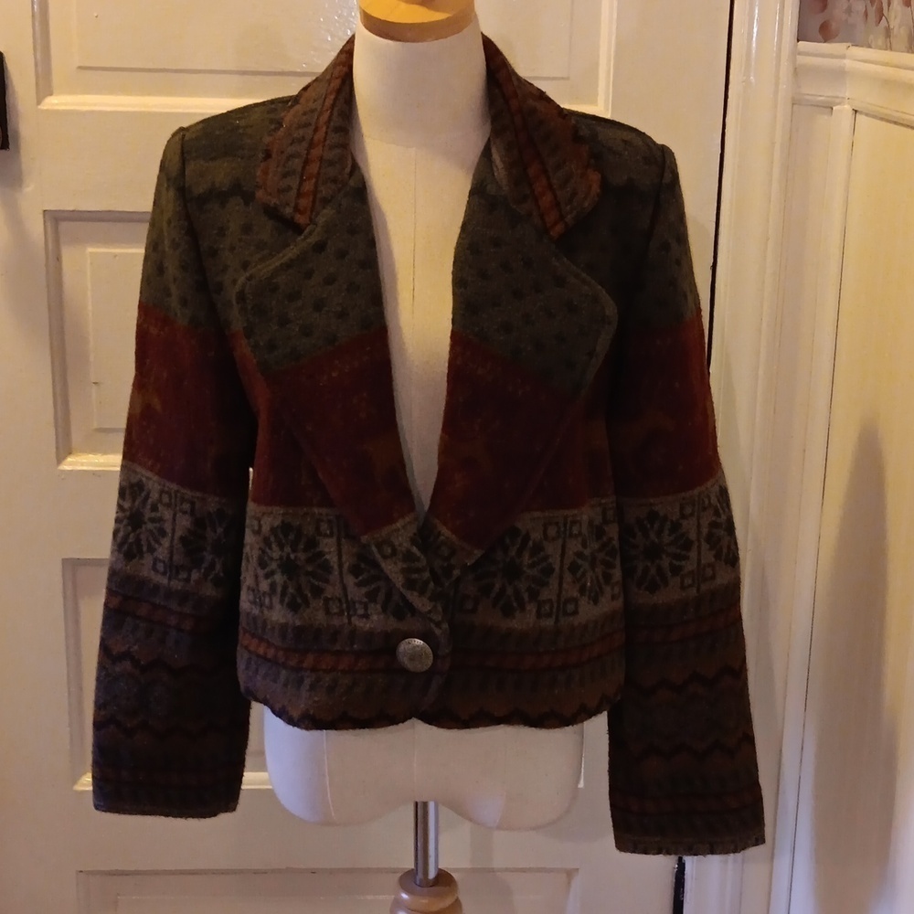 Vintage 1990s Y2K Wooden River wool bland coat small made in USA 🇺🇸 Idaho
